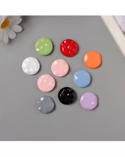 Бусины для творчества акрил "Плоский мятый круг" МИКС 2,5х2,5х0,6 см арт. СМЛ-243490-1-СМЛ0010710016