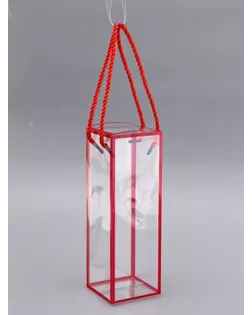 Коробка из PET с ручками, красная, 7 х 7 х 21 см арт. СМЛ-267709-1-СМЛ0010745932