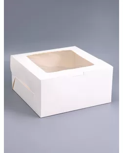 Коробка для торта, белая, 25 х 25 х 12 см арт. СМЛ-268355-1-СМЛ0010762675