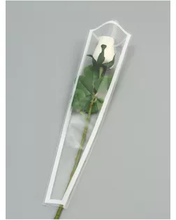 Пакет конус для цветов, "Кайма", 12,5x4х45±1см, белый арт. СМЛ-265118-1-СМЛ0010763633