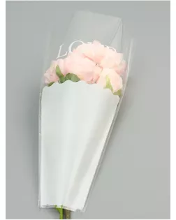 Пакет конус для цветов, "Чувства", 28х8х44±1см, белый арт. СМЛ-265123-1-СМЛ0010763638