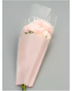 Пакет конус для цветов, "Чувства", 28х8х44±1см, розовый арт. СМЛ-265124-1-СМЛ0010763639