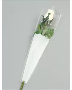 Пакет конус для цветов, "Чувства", 12,5х4х45±1см, белый арт. СМЛ-265125-1-СМЛ0010763641