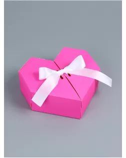 Коробка самосборная сердце, 17 х 17 х 6 см, розовая арт. СМЛ-248855-1-СМЛ0010778115