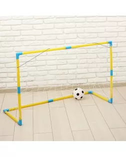 Ворота футбольные «Весёлый футбол» с сеткой, с мячом арт. СМЛ-104065-1-СМЛ0001078299