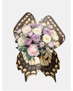 Бумага фигурная для букетов «Крылья бабочки», желто-чёрный, 50×56 см, набор 10 шт. арт. СМЛ-270529-1-СМЛ0010787267