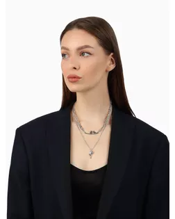 Кулон «Цепь» фламинго, цвет серебро арт. СМЛ-271932-1-СМЛ0010789436