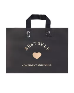 Пакет с петлевой ручкой черный 34 х 25 х 8 см  80 мкм арт. СМЛ-268367-1-СМЛ0010790743