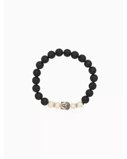 Браслет "Будда" жемчуг, лава, длина 18 см арт. СМЛ-280239-1-СМЛ0010792273