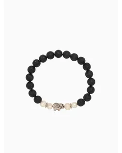 Браслет "Слоник" жемчуг, лава, длина 18 см арт. СМЛ-280241-1-СМЛ0010792275