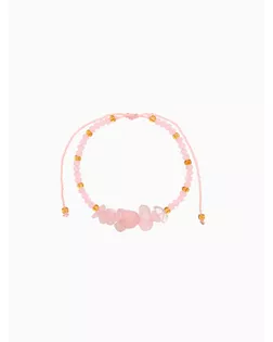 Браслет, длина 16 см, цв. розовый, золотой арт. СМЛ-280248-1-СМЛ0010792284