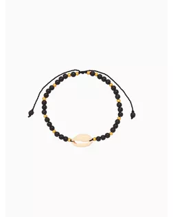 Браслет "Моана" камень пирит, длина 16 см, цв. чёрный арт. СМЛ-280258-1-СМЛ0010792295