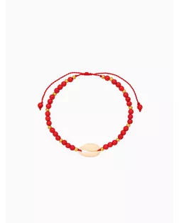 Браслет "Моана" камень пирит, длина 16 см, цв. красный арт. СМЛ-280259-1-СМЛ0010792296