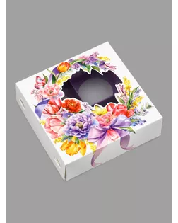 Коробка для конфет  «Букет», скретч-слой, 10.5 х 10.5 х 3.5 см арт. СМЛ-273676-1-СМЛ0010820916