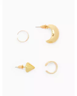 Набор серьги и каффы 4 шт. «Фигуры» объёмные, цвет золото арт. СМЛ-272221-1-СМЛ0010826316