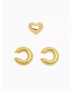 Набор серьги и каффы 3 шт. «Бублик» сердце, цвет золото арт. СМЛ-272222-1-СМЛ0010826321