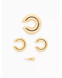 Набор серьги и каффы 4 шт. «Бублик» три дуги, цвет золото арт. СМЛ-272223-1-СМЛ0010826323