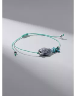 Браслет ассорти на нити «Черепашка» звезда, серый в серебре арт. СМЛ-269320-1-СМЛ0010826395