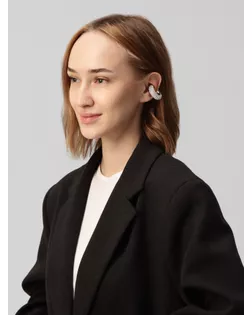 Серьги «Каффы» бублик, малые стразы, белые в серебре арт. СМЛ-269840-1-СМЛ0010826474