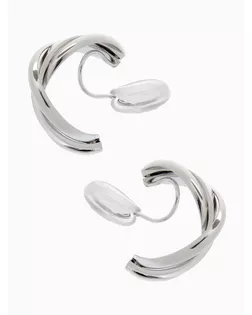 Клипсы «Тренд» полукруг, цвет серебро арт. СМЛ-272735-1-СМЛ0010830186