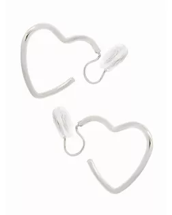 Клипсы «Тренд» сердце, цвет серебро арт. СМЛ-272741-1-СМЛ0010830193