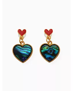 Серьги «Галиотис» сердце, зелёные в золоте арт. СМЛ-275289-1-СМЛ0010830201