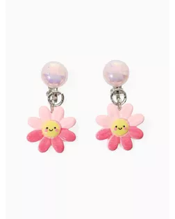 Серьги-клипсы детские "Выбражулька" цветок с жемчужиной, цвет розово-белый арт. СМЛ-271621-1-СМЛ0010832149