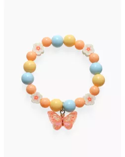 Браслет детский "Выбражулька" фимо с бусинами, бабочка с бусинами, цветной арт. СМЛ-271709-1-СМЛ0010832188
