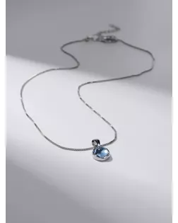 Кулон «Нежность» на цепочке, цвет голубой в серебре, 45 см арт. СМЛ-269329-1-СМЛ0010841114