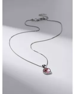 Кулон «Нежность» на цепочке, цвет розовый в серебре, 45 см арт. СМЛ-269330-1-СМЛ0010841115