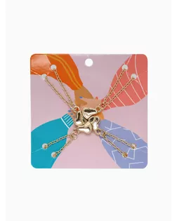 Кулоны «Неразлучники» на магните, четыре сердца, цвет золото, 55 см арт. СМЛ-272007-1-СМЛ0010841119