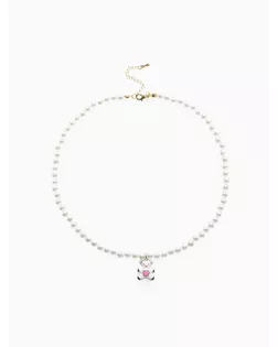 Бусы детские «Выбражулька» мишка, жемчуг, белые в золоте арт. СМЛ-273563-1-СМЛ0010841129