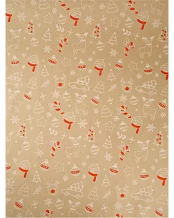 Бумага в тубусе крафтовая в рулоне «Новогодние мотивы», 0.68 × 7 м арт. СМЛ-280784-1-СМЛ0010864753