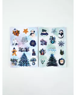 Набор упаковочной бумаги с наклейками «Новый год», 6 листов, 70 × 100 см арт. СМЛ-280756-1-СМЛ0010864882