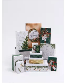 Набор коробок подарочных 15 в 1 «Роскошный Новый год»,12×7×4 см - 46.6×35.2×17.5 см арт. СМЛ-280923-1-СМЛ0010866854
