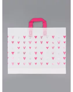 Пакет с петлевой ручкой «Сердечки», полиэтиленовый, 45×35×8 см 80 мкм арт. СМЛ-279848-1-СМЛ0010868818