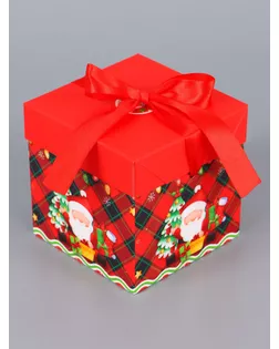 Коробка Самосборная "Дедушка мороз"  10х10х10 см арт. СМЛ-277463-1-СМЛ0010875791