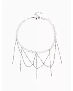 Колье «Дуга» водопад, белое в серебре арт. СМЛ-277437-1-СМЛ0010876298