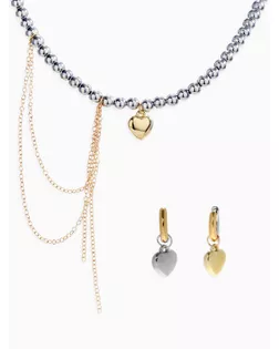 Набор 2 предмета: колье, серьги "Трансформеры" водопад, цветной арт. СМЛ-279261-1-СМЛ0010876304