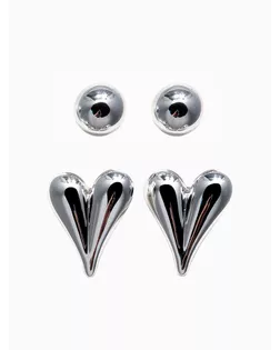 Набор серьги "Сердце" нежность, цвет серебро арт. СМЛ-278509-1-СМЛ0010876435