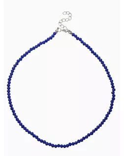 Чокер из бисера «Хрусталь» тёмно-синий в серебре, 37 см + 5 см доп, цепочка арт. СМЛ-276843-3-СМЛ0010877093