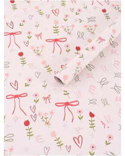 Бумага упаковочная двухсторонняя «Банты»,  70 х 100 см арт. СМЛ-281751-1-СМЛ0010889825