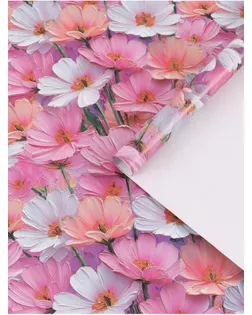 Бумага упаковочная глянцевая «Цветы», 50 × 70 см арт. СМЛ-281752-1-СМЛ0010889826