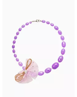 Бусы детские Выбражулька «Бант», граненые бусины, 40 см, цвет сиреневый арт. СМЛ-281279-1-СМЛ0010904726