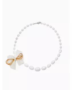 Бусы детские Выбражулька «Бант», граненые бусины, 40 см, цвет белый арт. СМЛ-281281-1-СМЛ0010904728