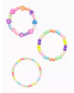 Браслет детский «Выбражулька», 3 шт. набор, бусины, сердце, цветной арт. СМЛ-281284-1-СМЛ0010904732