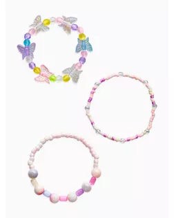 Браслет детский «Выбражулька», 3 шт. набор, бабочки, бусины, цветной арт. СМЛ-281286-1-СМЛ0010904734