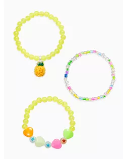 Браслет детский «Выбражулька», 3 шт. набор, ананас, бусины, цветной арт. СМЛ-281289-1-СМЛ0010904738