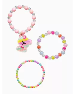 Браслет детский «Выбражулька», 3 шт. набор, мишка, бусины, цветной арт. СМЛ-281294-1-СМЛ0010904744