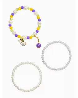 Браслет детский «Выбражулька», 3 шт. набор, радуга с подвеской, жемчуг, цветной арт. СМЛ-280937-1-СМЛ0010904747